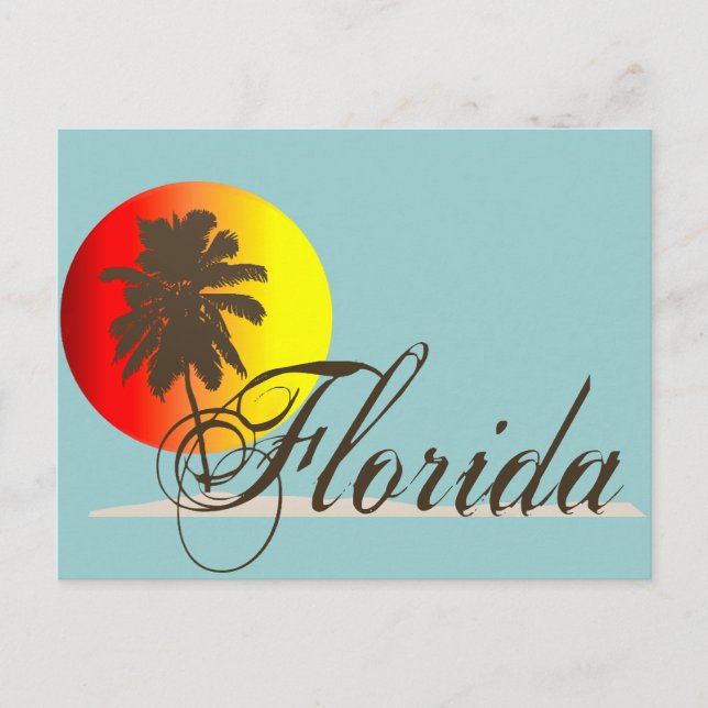 Carte Postale Couché de soleil de Floride (Devant)