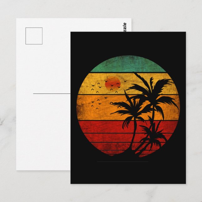 Carte Postale coucher de soleil (Devant / Derrière)