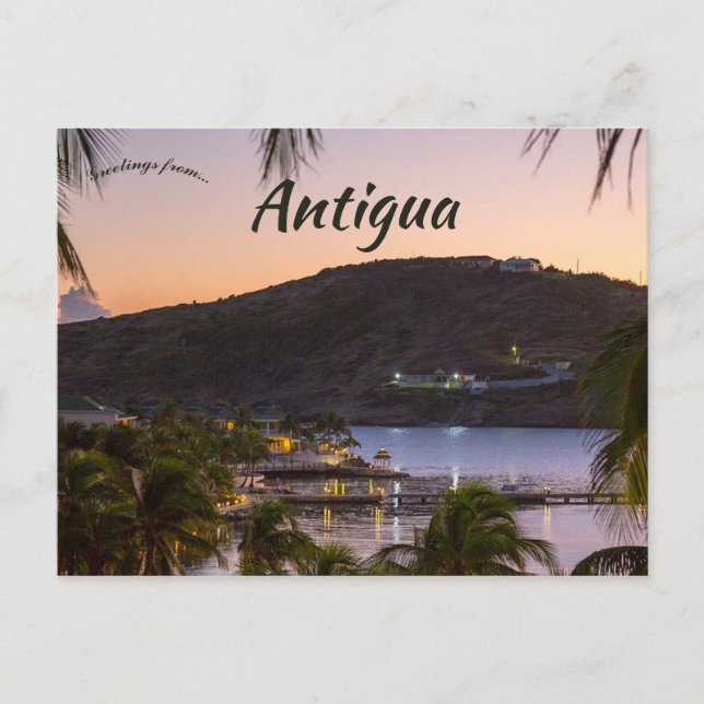 Carte Postale Coucher de soleil à Antigua (Devant)