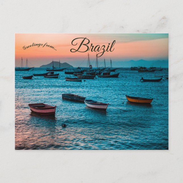 Carte Postale Coucher de soleil à Armação de Búzios Brésil (Devant)