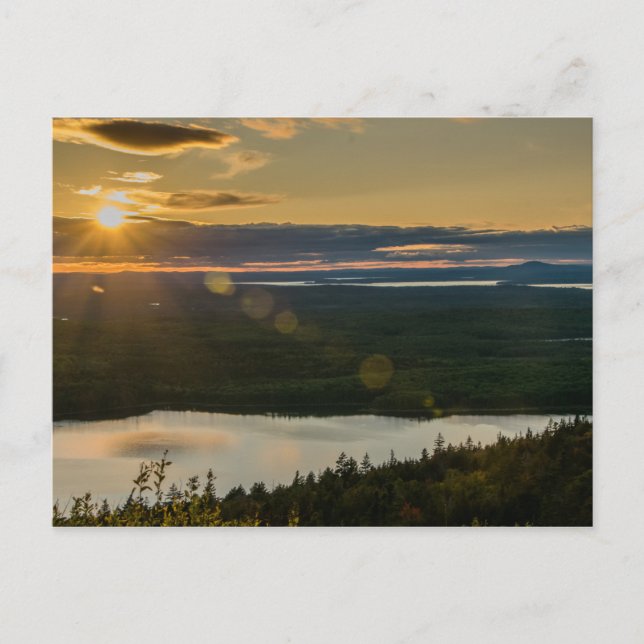 Carte Postale Coucher de soleil à Cadillac Mountain Acadia NP (Devant)