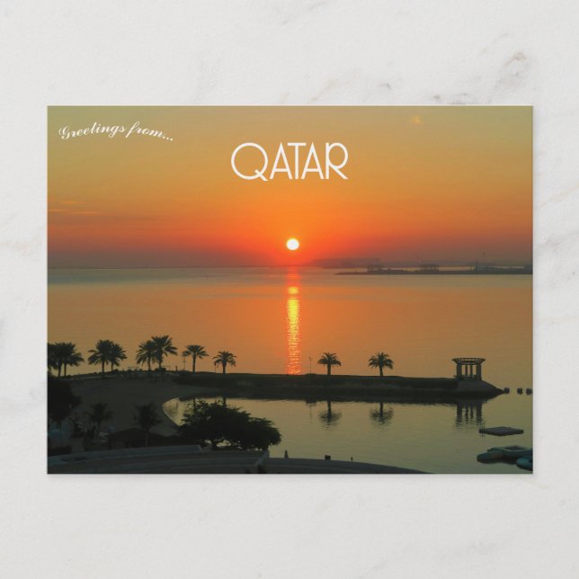 Carte Postale Coucher de soleil à Doha Qatar (Devant)