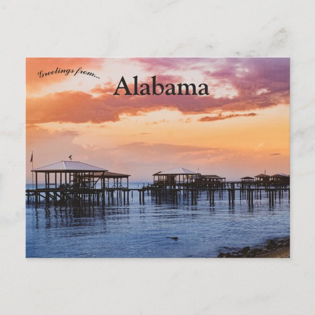 Carte Postale Coucher de soleil à Fairhope Alabama (Devant)