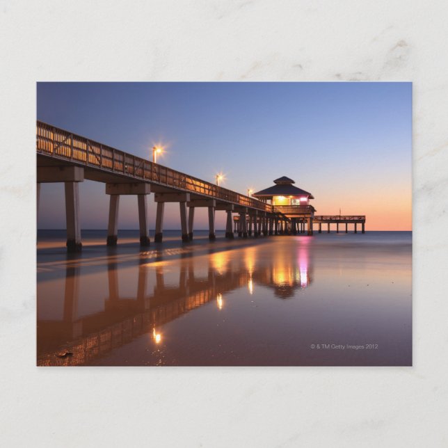 Carte Postale Coucher de soleil à Fishing Pier, Fort Myers Beach (Devant)