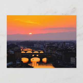 Carte Postale Coucher de soleil à Florence, Italie