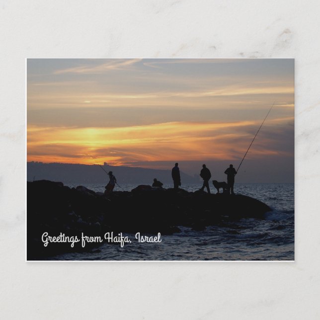 Carte Postale Coucher de soleil à Haïfa, Israël (Devant)