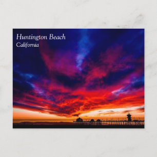 Carte Postale Coucher de soleil à la jetée, Huntington Beach, CA