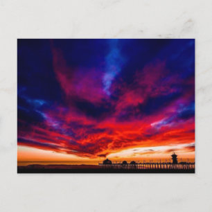 Carte Postale Coucher de soleil à la jetée, Huntington Beach, CA