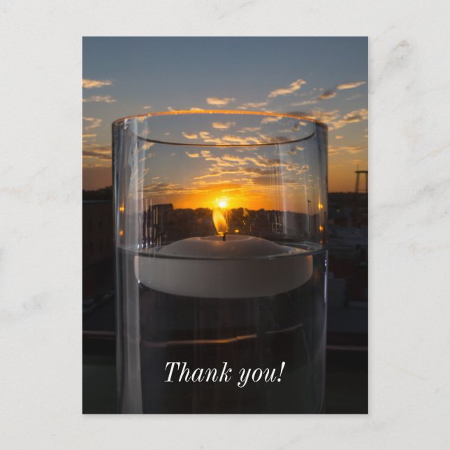 Carte Postale Coucher de soleil à la lumière des bougies (Devant)