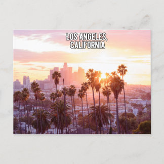 Carte Postale coucher de soleil à los angeles centre-ville en ca