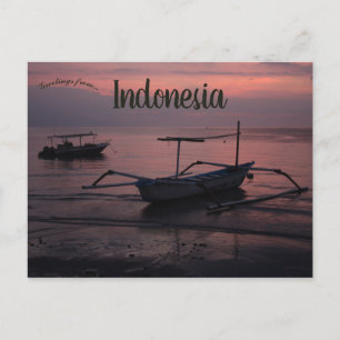 Carte Postale Coucher de soleil à Lovina Beach en Indonésie