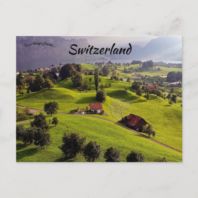 Carte Postale Coucher de soleil à Luzern Suisse (Devant)