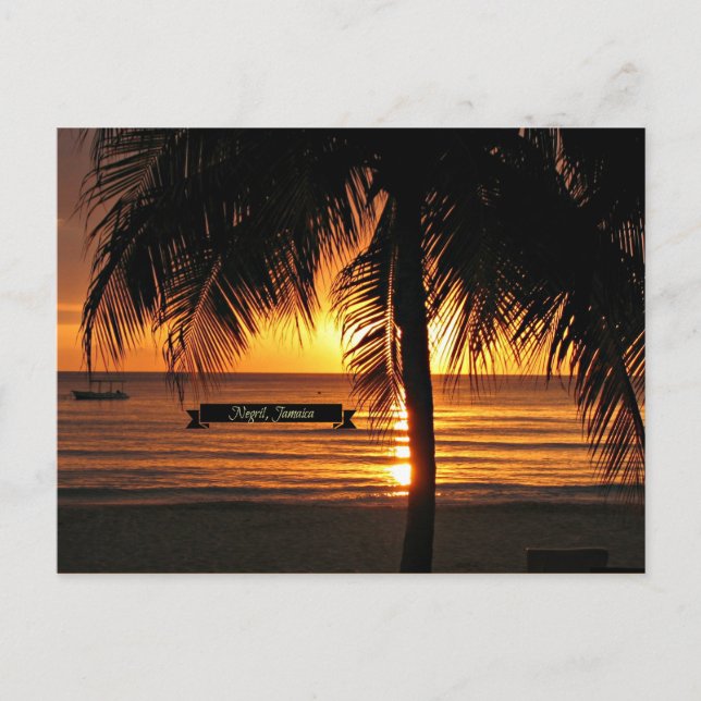 Carte Postale Coucher de soleil à Negril, Jamaïque (Devant)