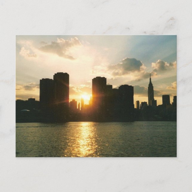 Carte Postale Coucher de soleil à New York (Devant)