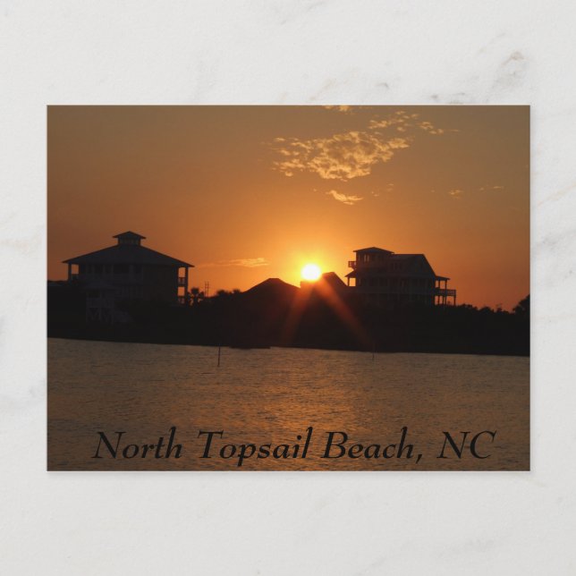 Carte Postale Coucher de soleil à North Topsail,  North Topsail  (Devant)