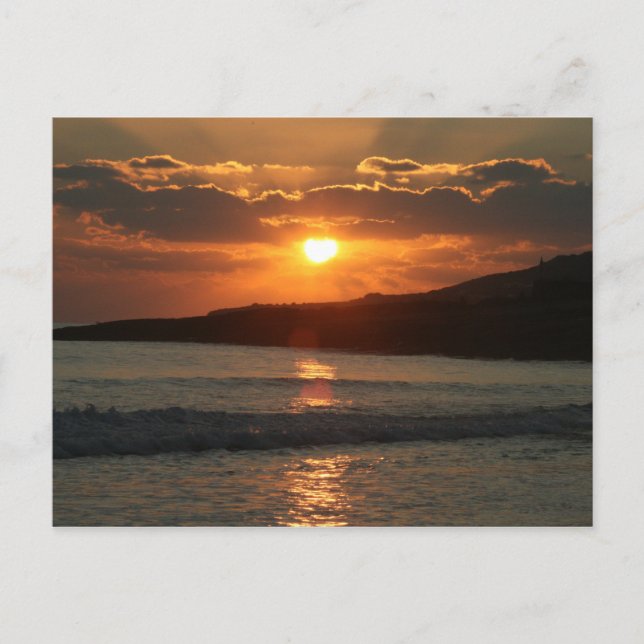 Carte Postale Coucher de soleil à Praia Da Luz Beach, Algarve, P (Devant)