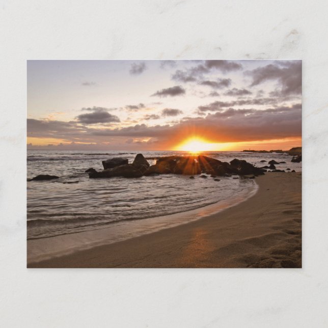 Carte Postale Coucher de soleil à Salt Pond Park - Kauai, Hawaii (Devant)