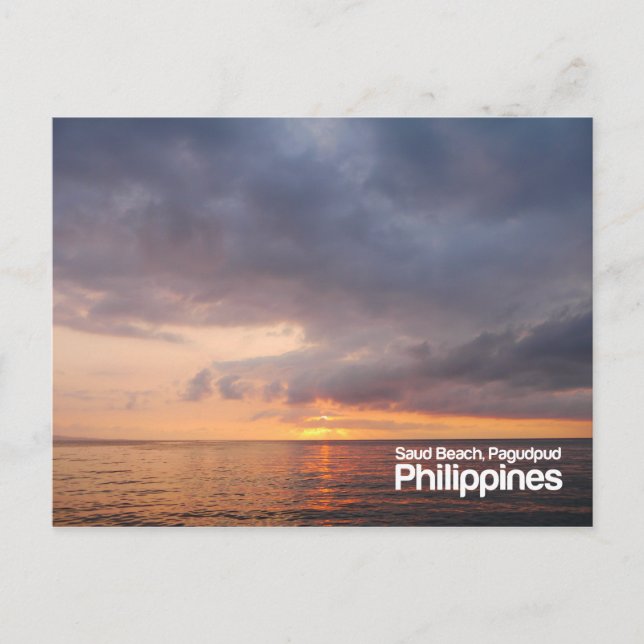 Carte Postale Coucher de soleil à Saud Beach Pagudpud Philippine (Devant)