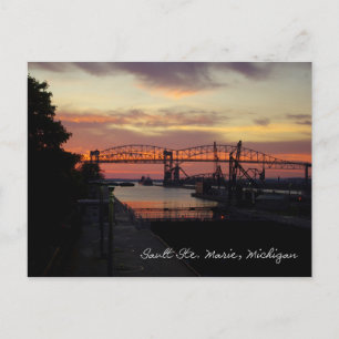 Carte Postale Coucher de soleil à Soo Locks