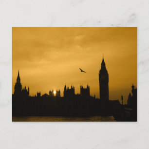 Carte Postale Coucher de soleil à Westminster - Big Ben -London-