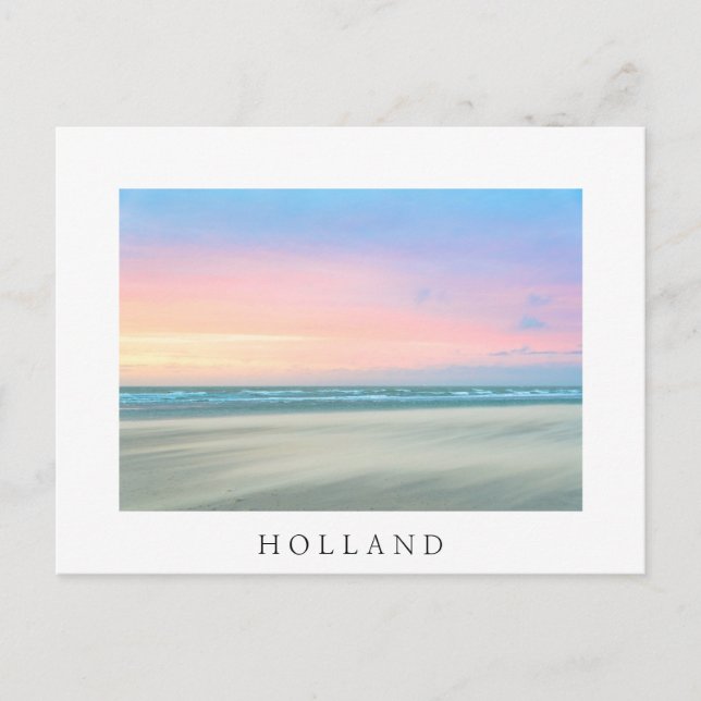 Carte Postale Coucher de soleil Abstrait sur la plage de La Haye (Devant)