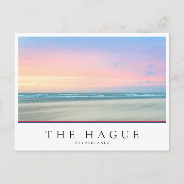 Carte Postale Coucher de soleil Abstrait sur la plage de La Haye (Devant)