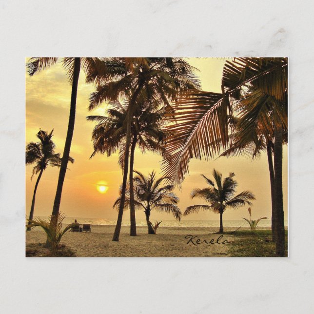 Carte Postale Coucher de soleil au bord de la mer (Devant)