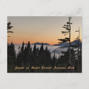 Carte Postale Coucher de soleil au Mont Rainier