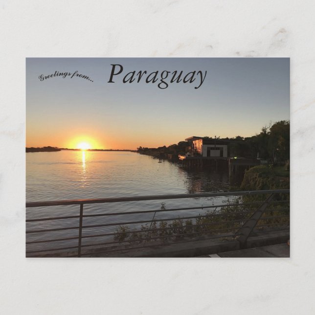 Carte Postale Coucher de soleil au Paraguay (Devant)