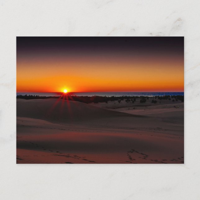 Carte Postale Coucher de soleil au parc Silver Lake State Park,  (Devant)