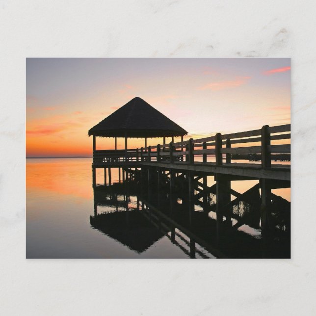 Carte Postale Coucher de soleil avec réflexions (Devant)