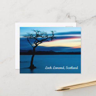 Carte Postale Coucher de soleil bleu sur Loch Lomond, Ecosse Car