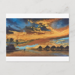 Carte Postale Coucher de soleil Bora Bora