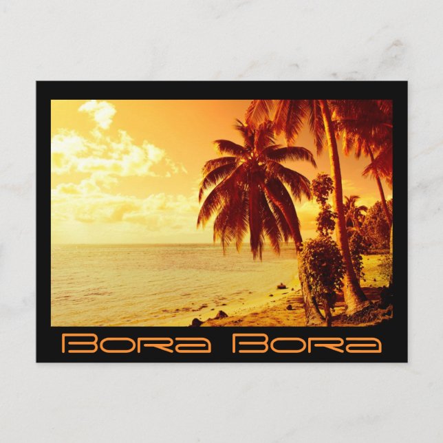 Carte postale coucher de soleil Bora Bora (Devant)