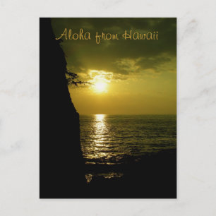 Carte Postale Coucher de soleil d'Aloha à Hawaii