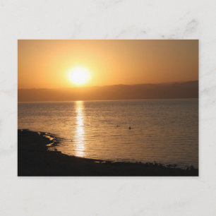 Carte Postale Coucher de soleil dans la mer morte