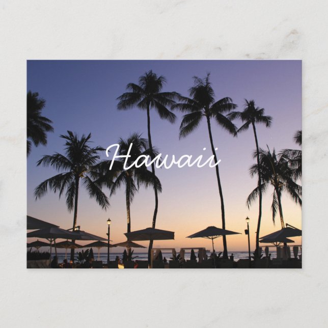 Carte Postale Coucher de soleil dans la station d'Hawaii (Devant)