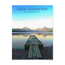 Coucher de soleil dans le parc national des Glacie