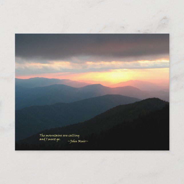 Carte Postale Coucher de soleil dans les Smokies : Mtns appelle  (Devant)