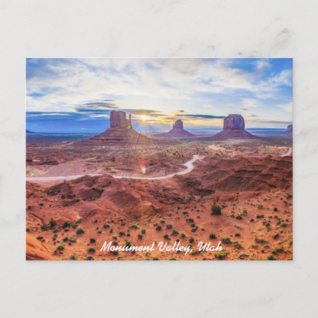 Carte Postale Coucher de soleil dans Monument Valley, Utah (Devant)
