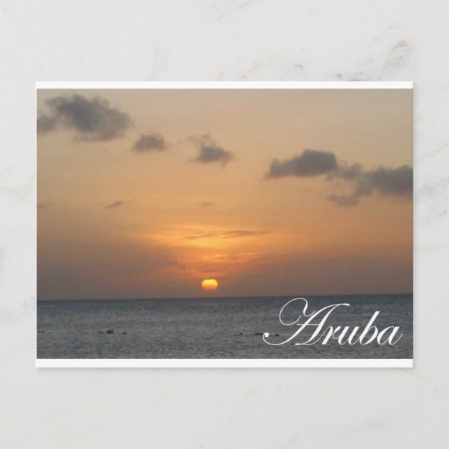 Carte Postale Coucher de soleil d'Aruba (Devant)