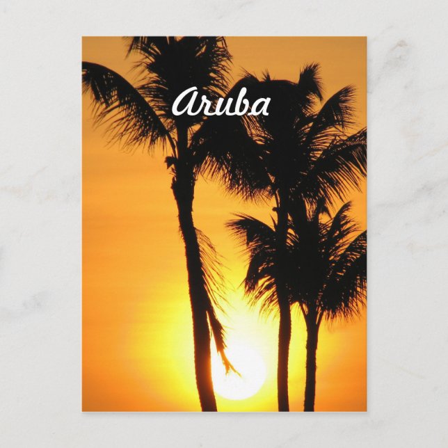 Carte Postale Coucher de soleil d'Aruba (Devant)