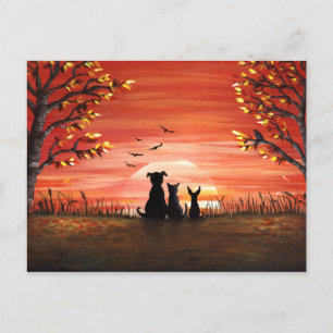 Carte Postale Coucher de soleil d'automne
