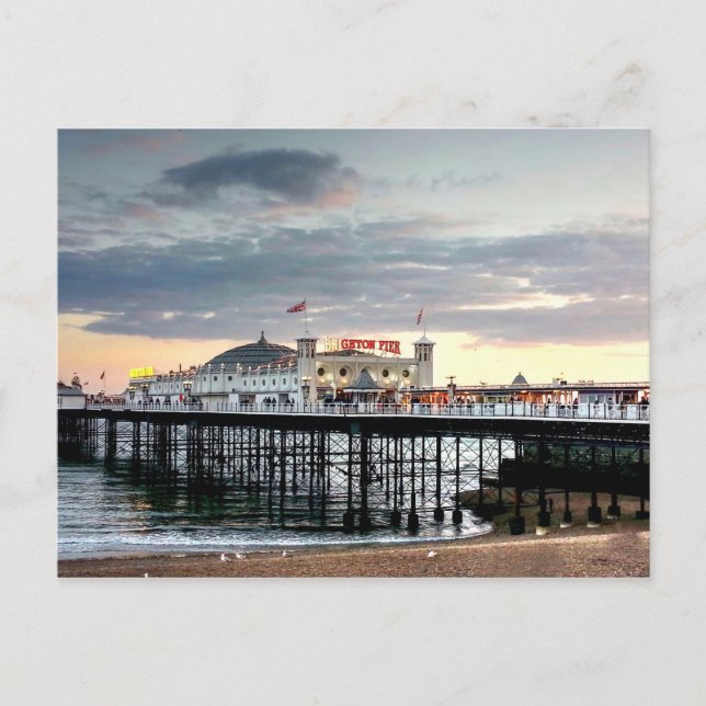 Carte Postale Coucher de soleil de Brighton Pier (Devant)