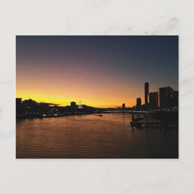 Carte postale coucher de soleil de Brisbane (Devant)