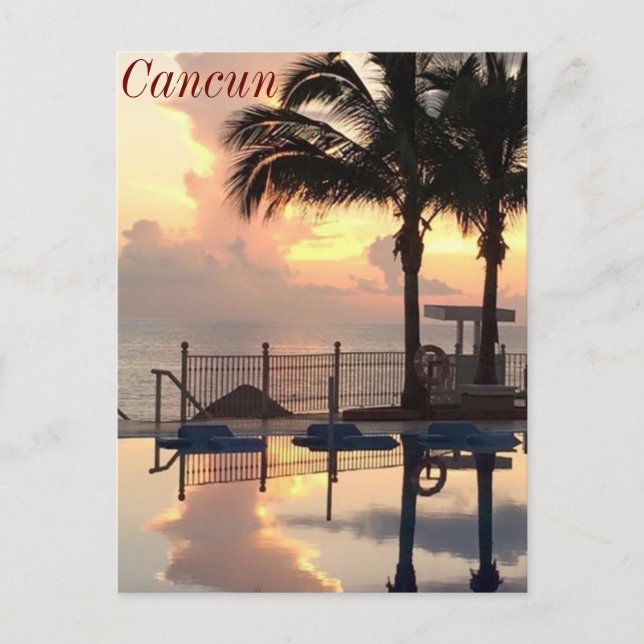 Carte Postale Coucher de soleil de Cancun (Devant)