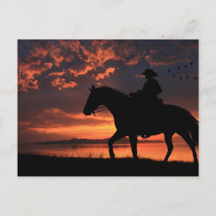 Carte Postale Coucher de soleil de Cowboy