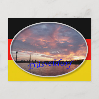 Carte postale coucher de soleil de Dusseldorf