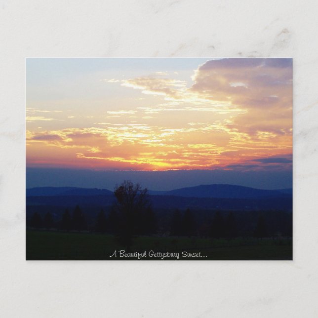 Carte Postale Coucher de soleil de Gettysburg (Devant)