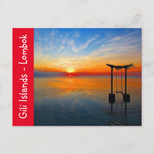 Carte Postale coucher de soleil de gili lombok